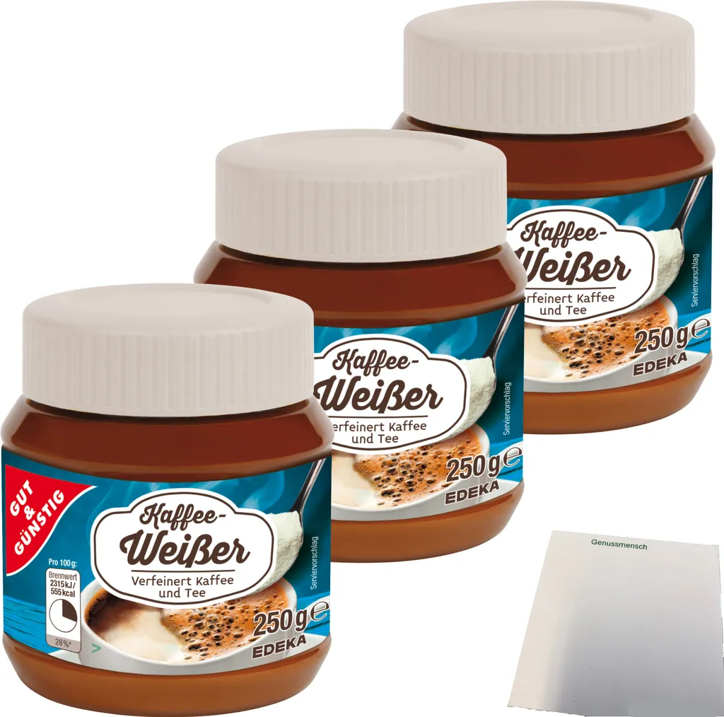Gut & Coffee Whitener refines coffee and tea 3-pack (3x250g can) + usy block