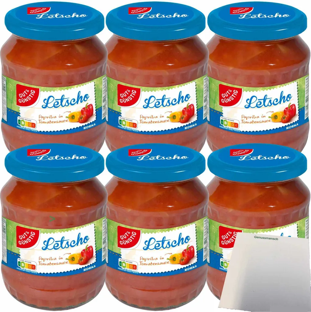 Gut& Letscho Paprika in Tomato Sauce Hungarian Style 6-pack (6x680g jar) + usy Block