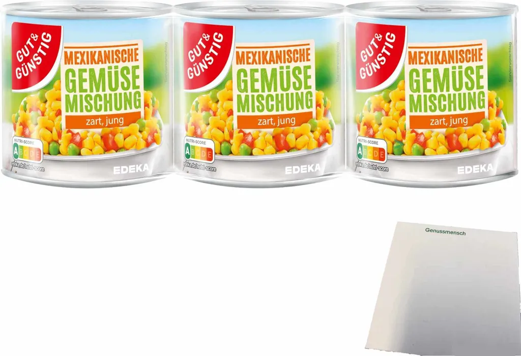 Gut& Mexican Vegetable Mix 1 Pack (3x150g Can) + usy Block
