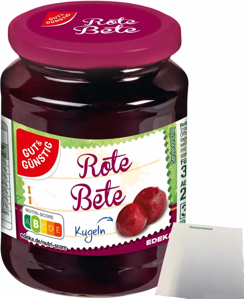 Gut& Beetroot balls peeled firm to the bite (330g jar) + usy block