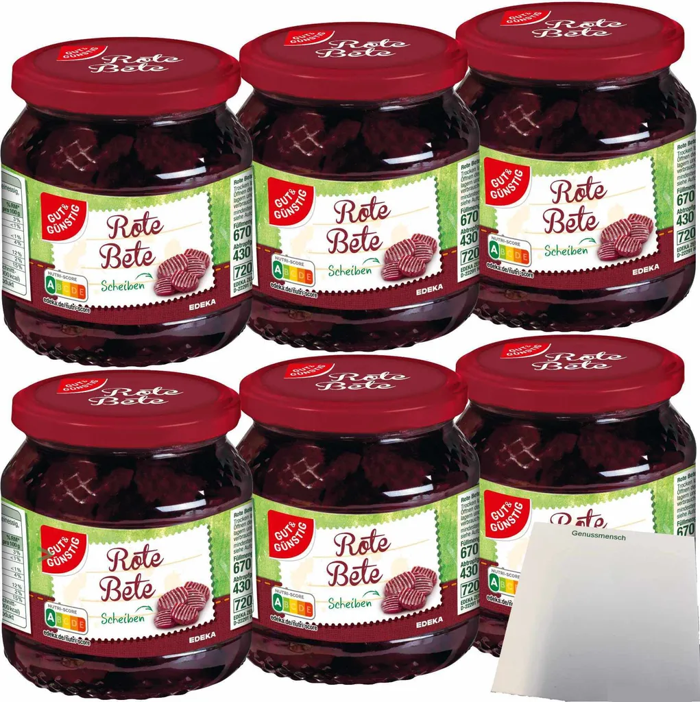 Gut& Beetroot slices in bunches with onions 6-pack (6x430g ATG) + usy block