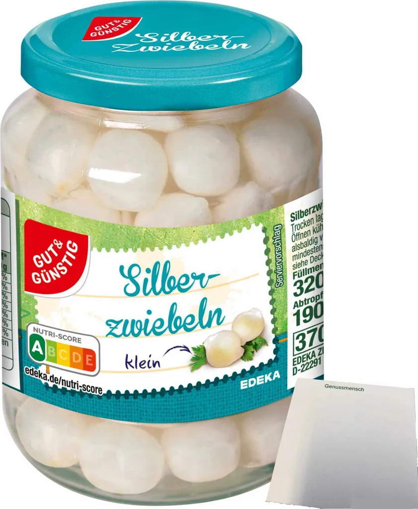 Gut& Pearl Onions small and white (190g jar) + usy block