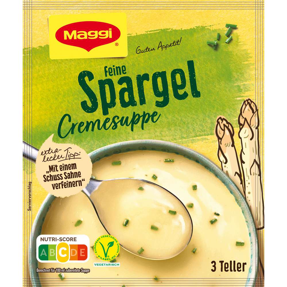 Enjoy your meal soup, asparagus cream