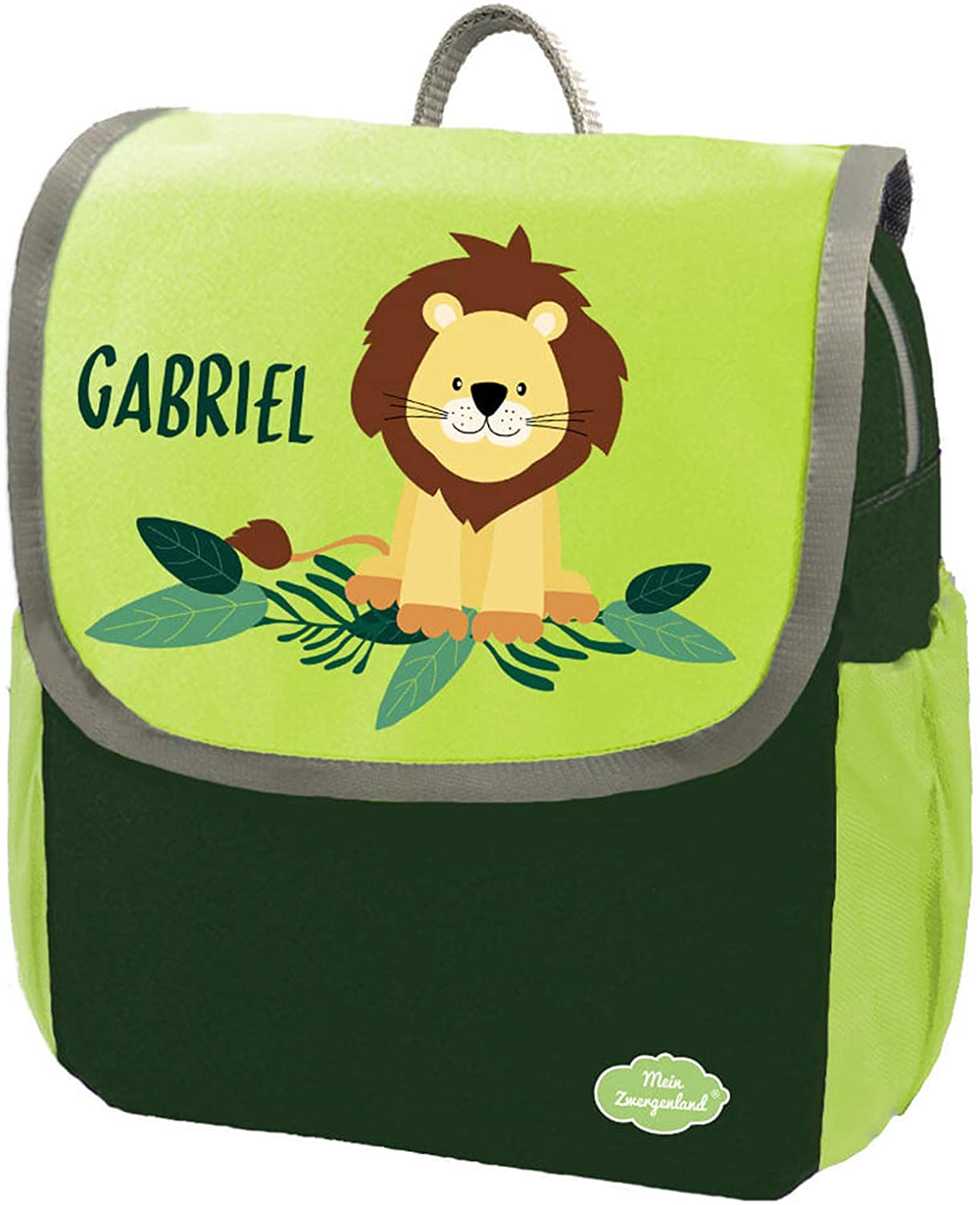 Mein Zwergenland Happy Knirps Next Nursery Rucksack with Name 6L Green, Wil