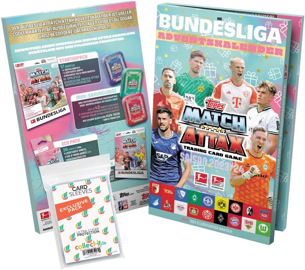 Bundle with Topps Match Attax Bundesliga 2023/24 Advent Calendar + Exclusive Collect-IT CASES