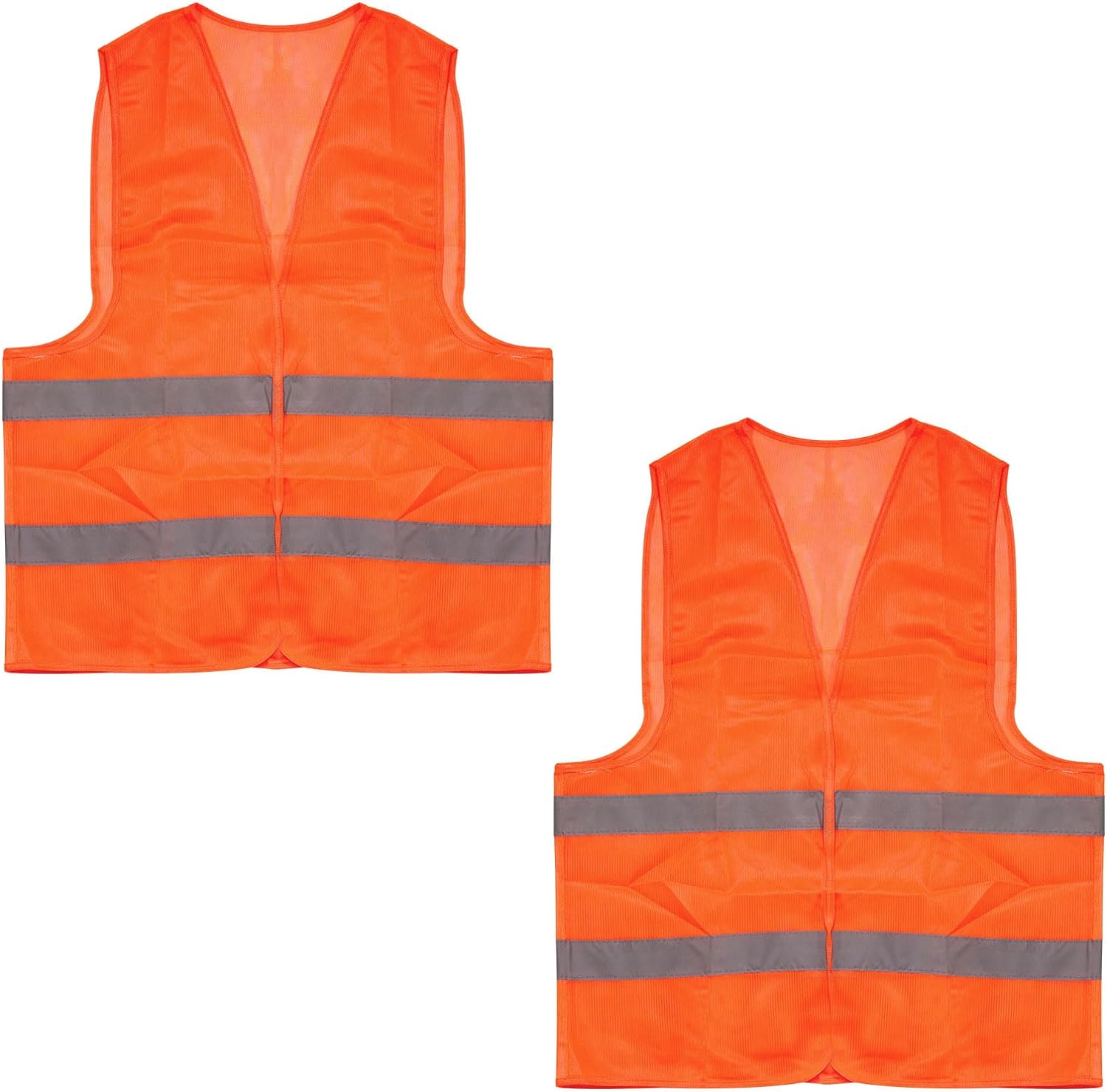 Cheerhom Reflective Car Vest, Set of 2, Car Safety Vest, Orange, Safety Vests for Adults, 2 High Visibility Vest for Drivers, Workers