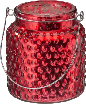 Boltze lantern made of glass, knobs, bordeaux, 1 piece