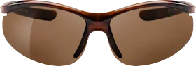 Sunglasses adults brown frame, brown tinted slanted lenses, Havana look, 1 piece