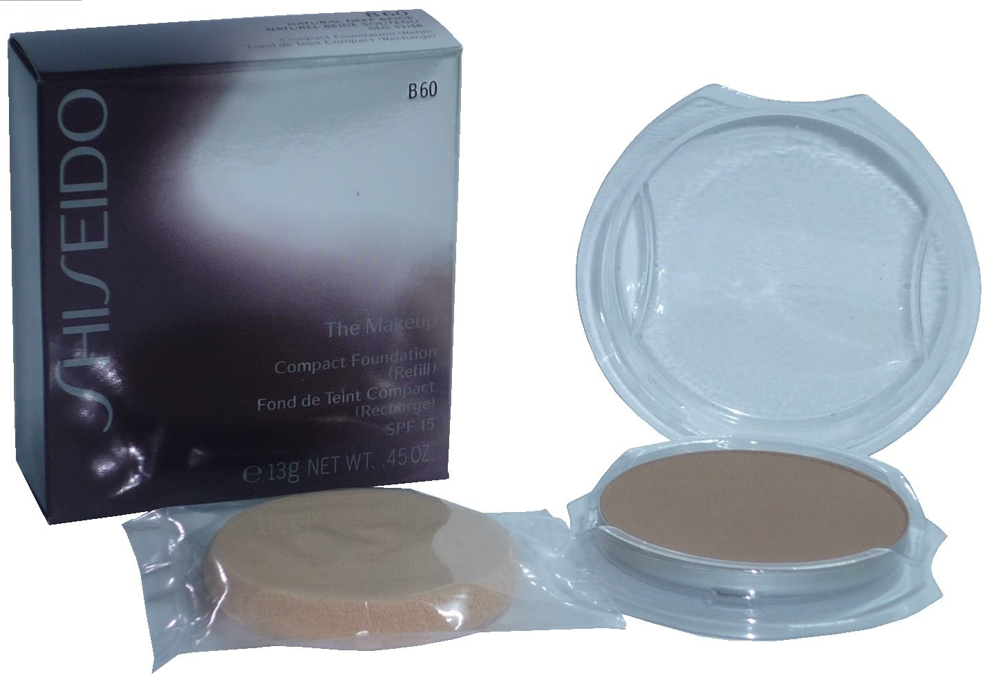 Shiseido The Makeup Compact Foundation Refill/Refill) – B60 Natural Deep Beige 13g, Pack of 1
