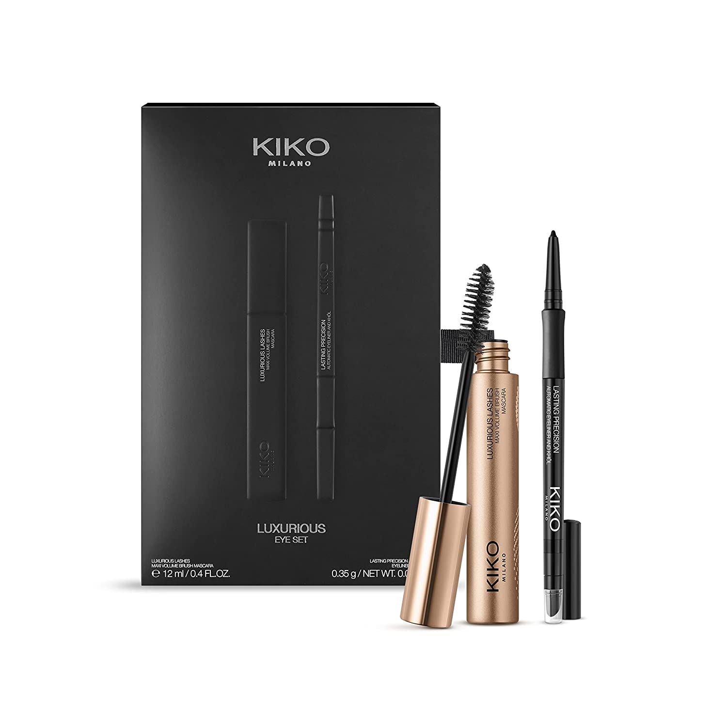 KIKO Milano Luxurious Eye Set Makeup Set 1 Remodelling Mascara and 1 Eye Pe, ‎black