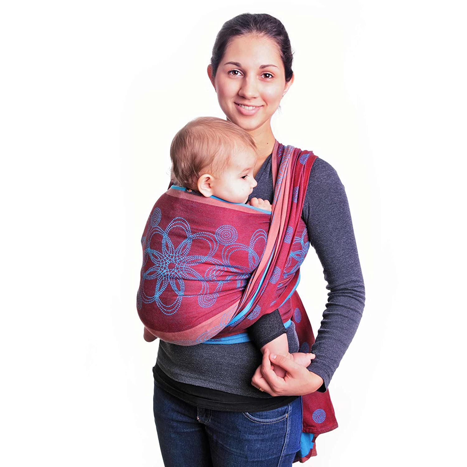 Hoppediz Woven Baby Sling Design, Newborn from Birth, Includes Illustrated Binding Instructions, Tested for Harmful Substances, 100% Cotton, Marrakesh Kiwi 3.70 m