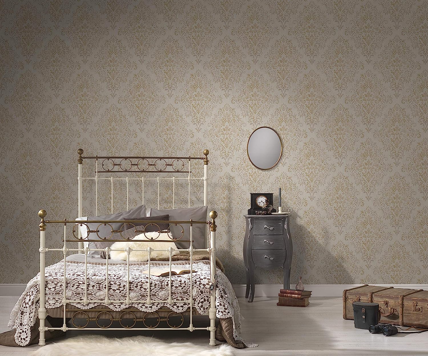 Livingwalls Jette Joop 339244 33924-4 Non-Woven Wallpaper with Ornaments Baroque 10.05 m x 0.53 m Beige Brown Metallic Made in Germany