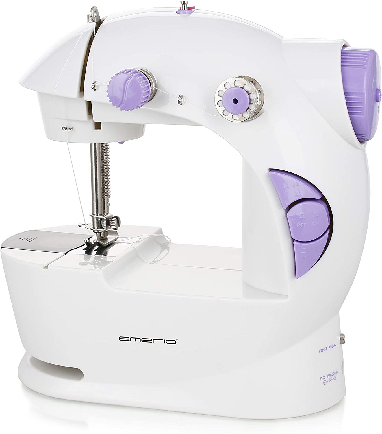 EMERIO SEW-122275 Free-Arm Sewing Machine White Lilac Small