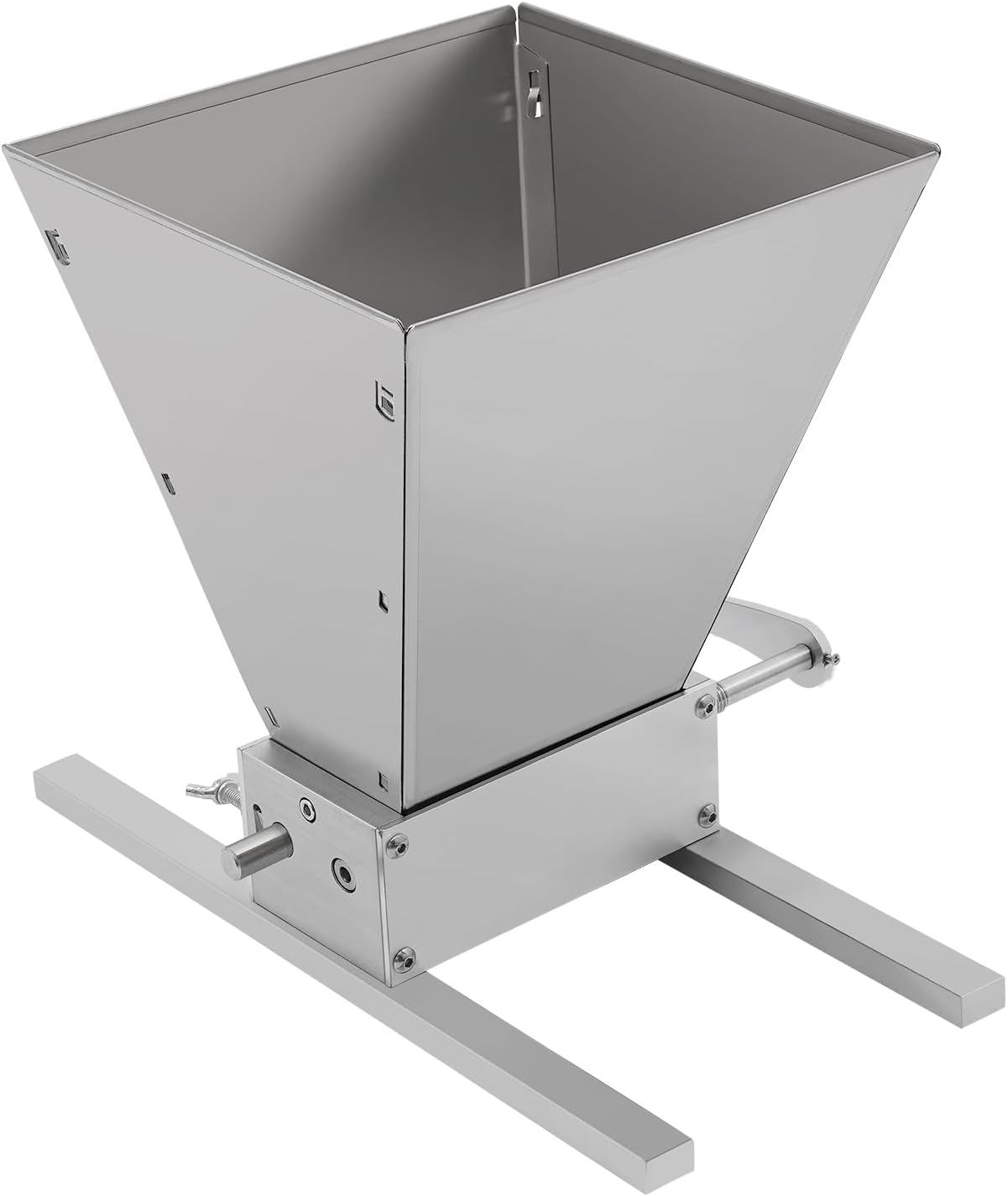 Electric Grain Mill, Grain Mill, Adjustable Grain Squeezer, Malt Mill, Feed Mill, Grain Corn Mill with Aluminum Strips, for Barley, Wheat and Other Grains, Silver