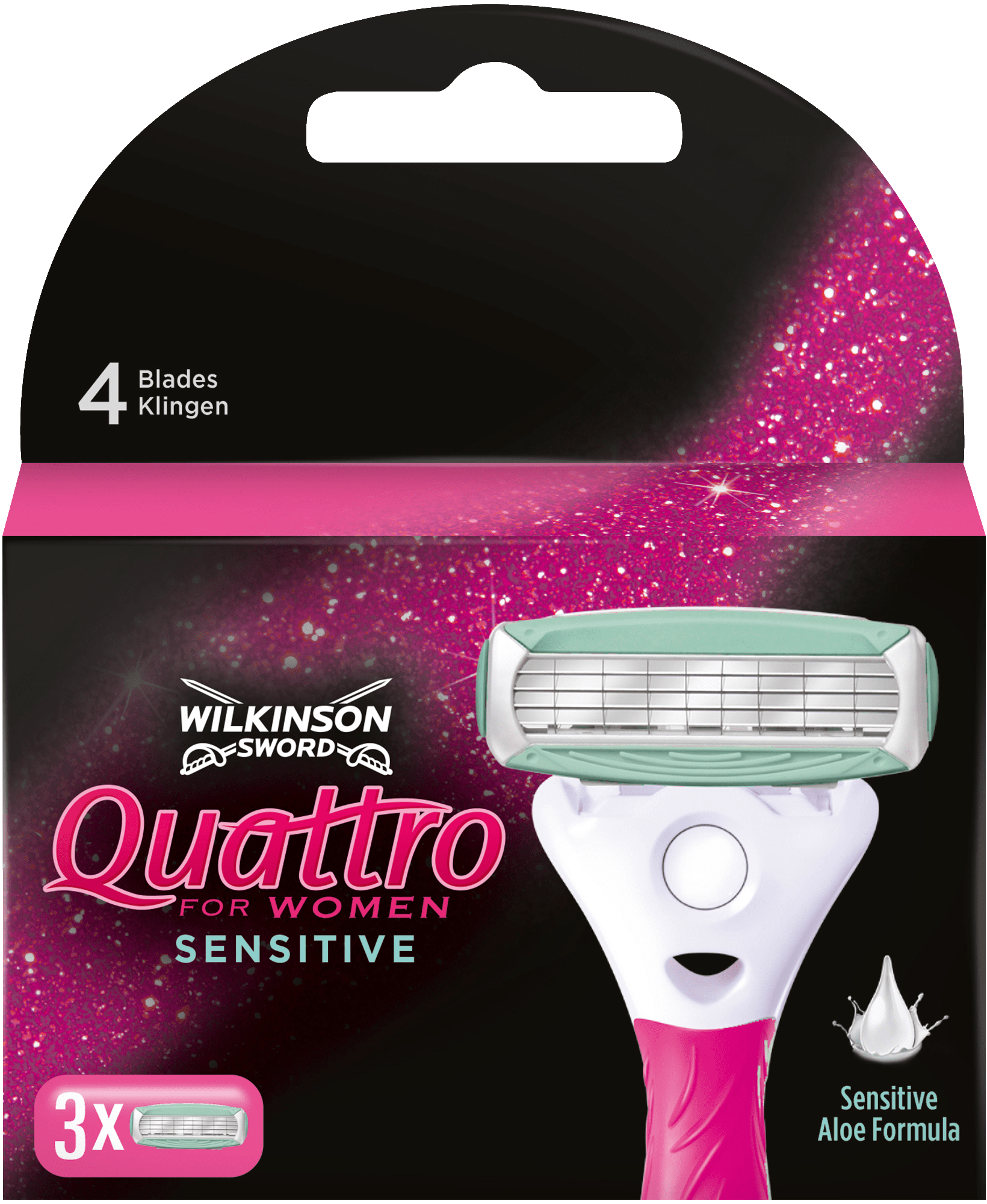 Wilkinson Quattro For Women Sensitive Womens Razor Blades, 3 St
