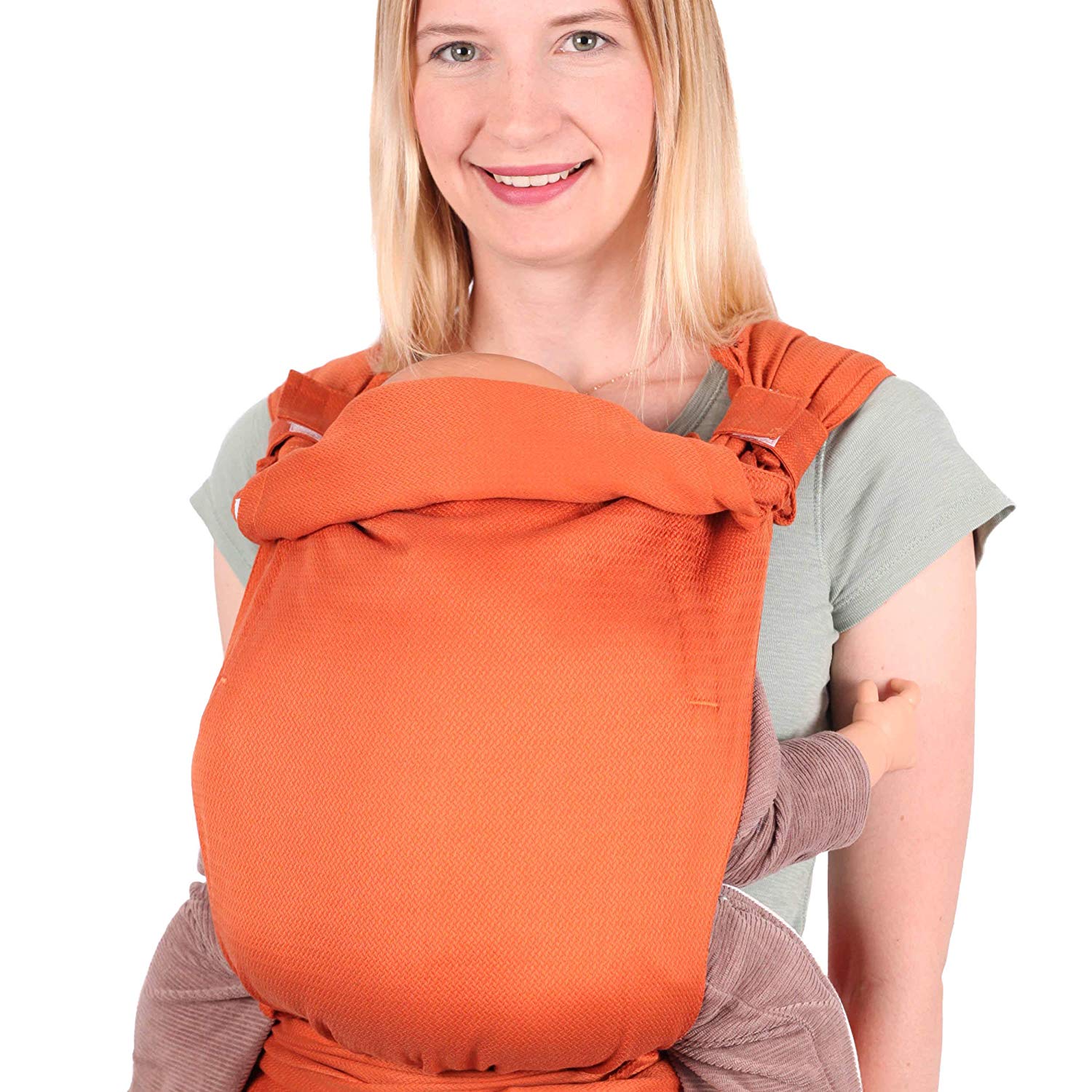 Schmusewolke Mei Tai Baby Carrier Newborn and Toddler Graphic Copper Modal Baby Size 0-24 Months 3-16 kg Stomach and Back Carrier