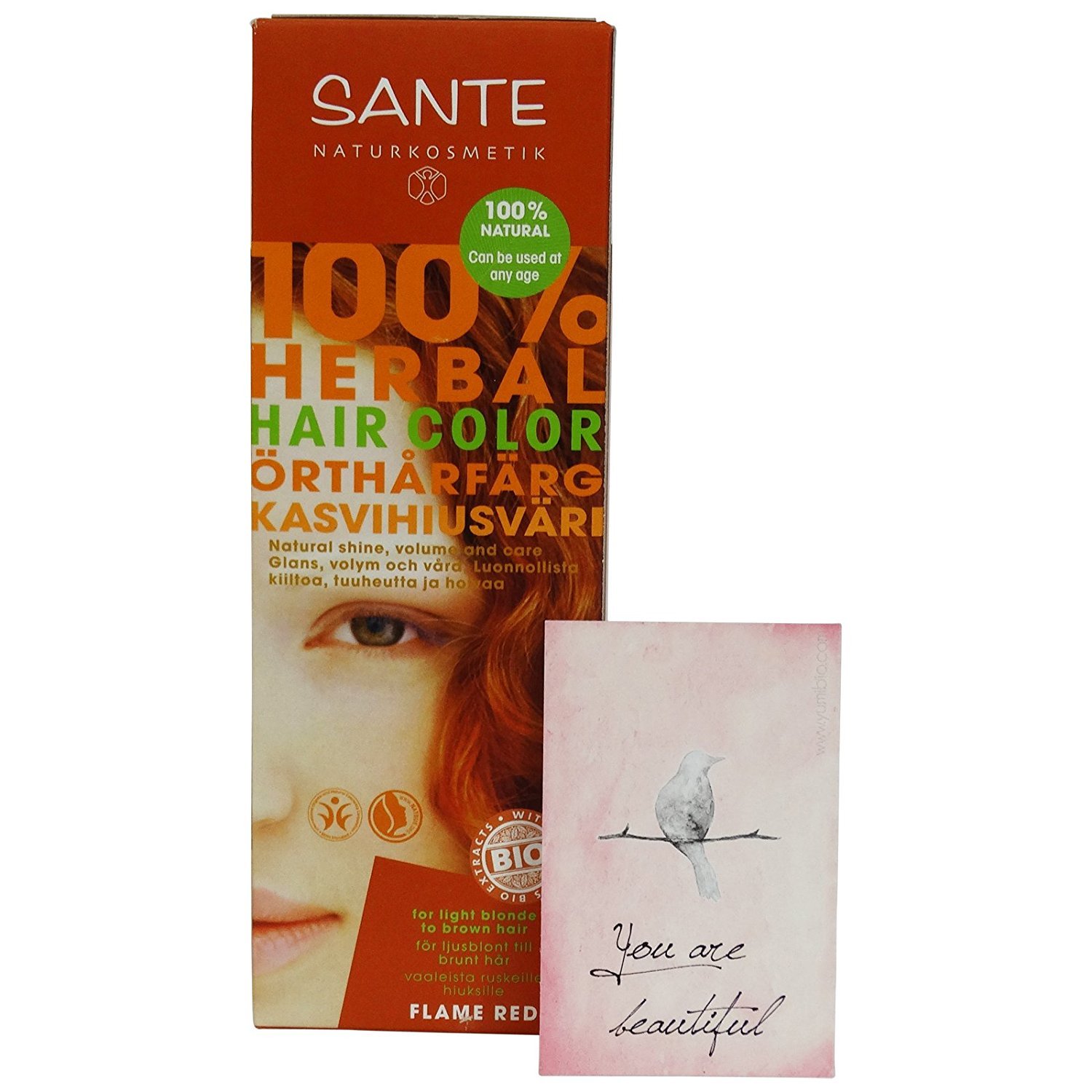 shop bio yumi Sante Herbal Hair Color – Flame Red – without Peroxide and Ammonia – Free from Artificial Colours – Vegan, ‎rot