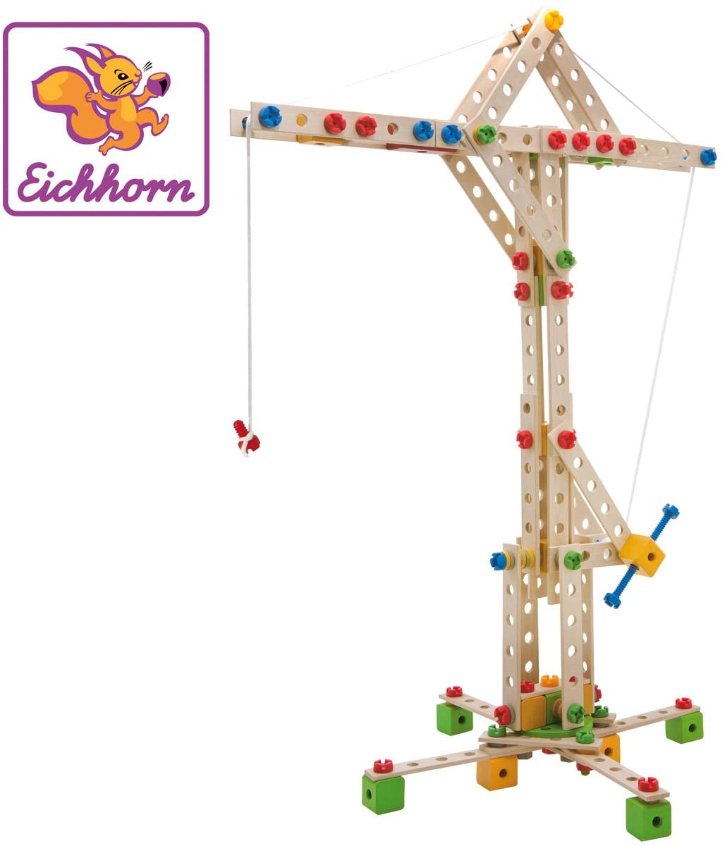 Eichhorn 100039046 Wind Wheel 300 Pieces Wooden Construction Kit – 8 Assort