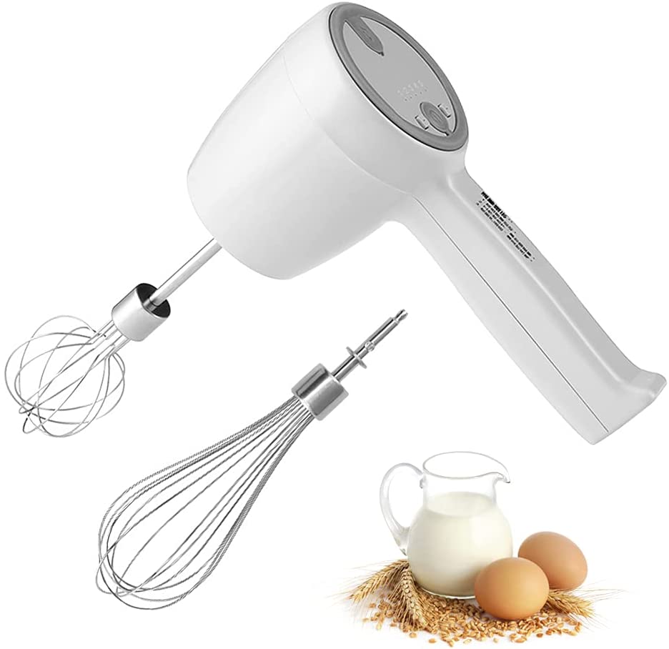 YeenGreen Hand Mixer, Hand Mixer, Electric Whisk, Hand Stirrer for Stirrer, Whisk with 5 Speed Levels, Turbo Function, Hand Mixer, White