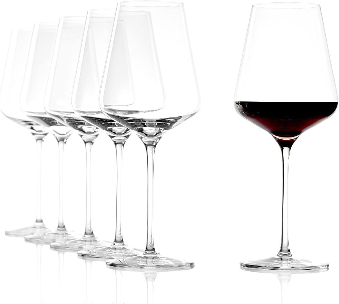 Stölzle Lausitz Bordeaux Red Wine Glasses Quatrophil 644 ml I Red Wine Glasses Set of 6 I Elegant Crystal Glass I Wine Glasses Dishwasher Safe Red Wine Glasses Set Shatterproof I Excellent Quality