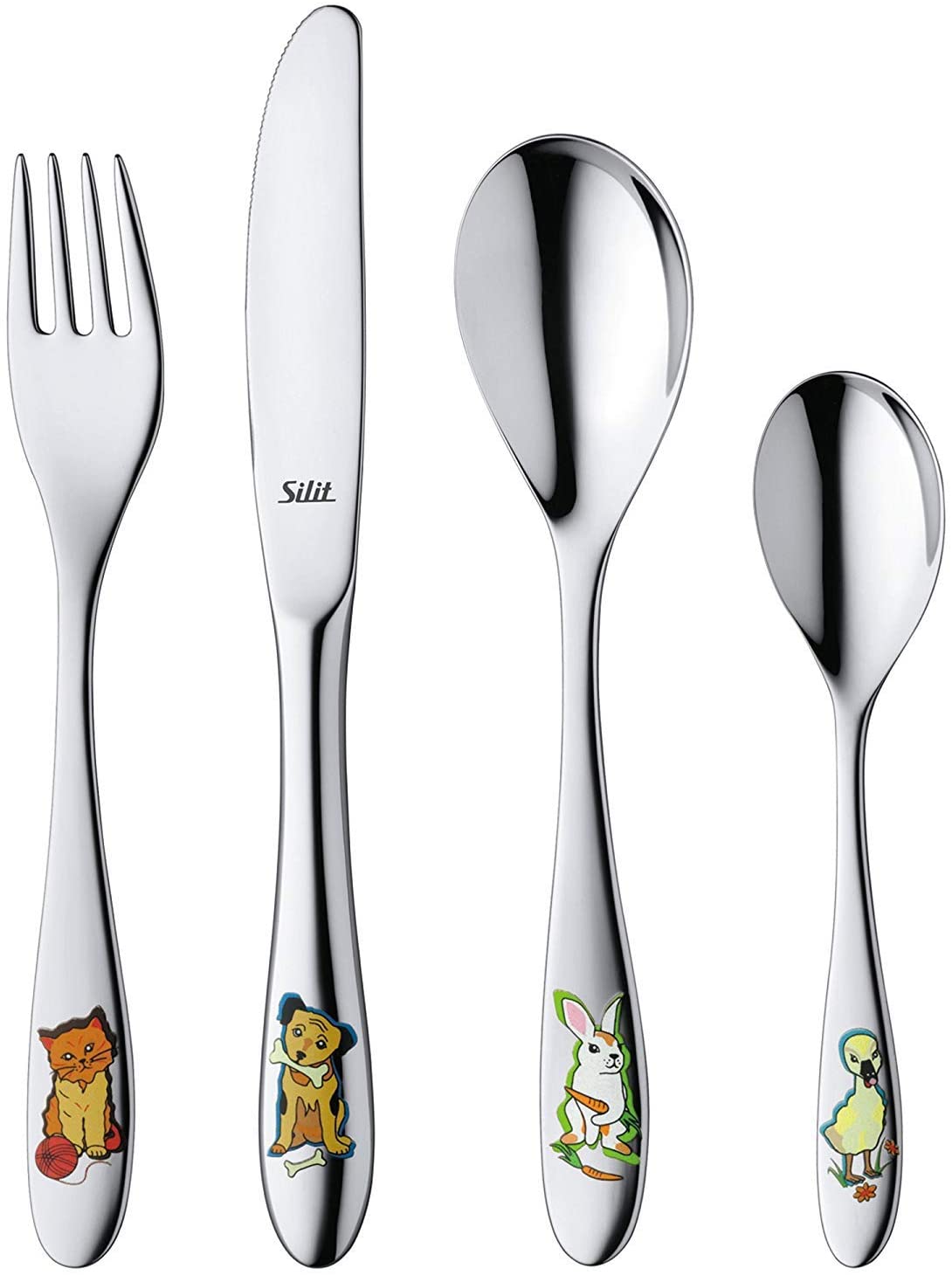 Childrens Cutlery 4 Pcs. Cuddly Toys, Crominox