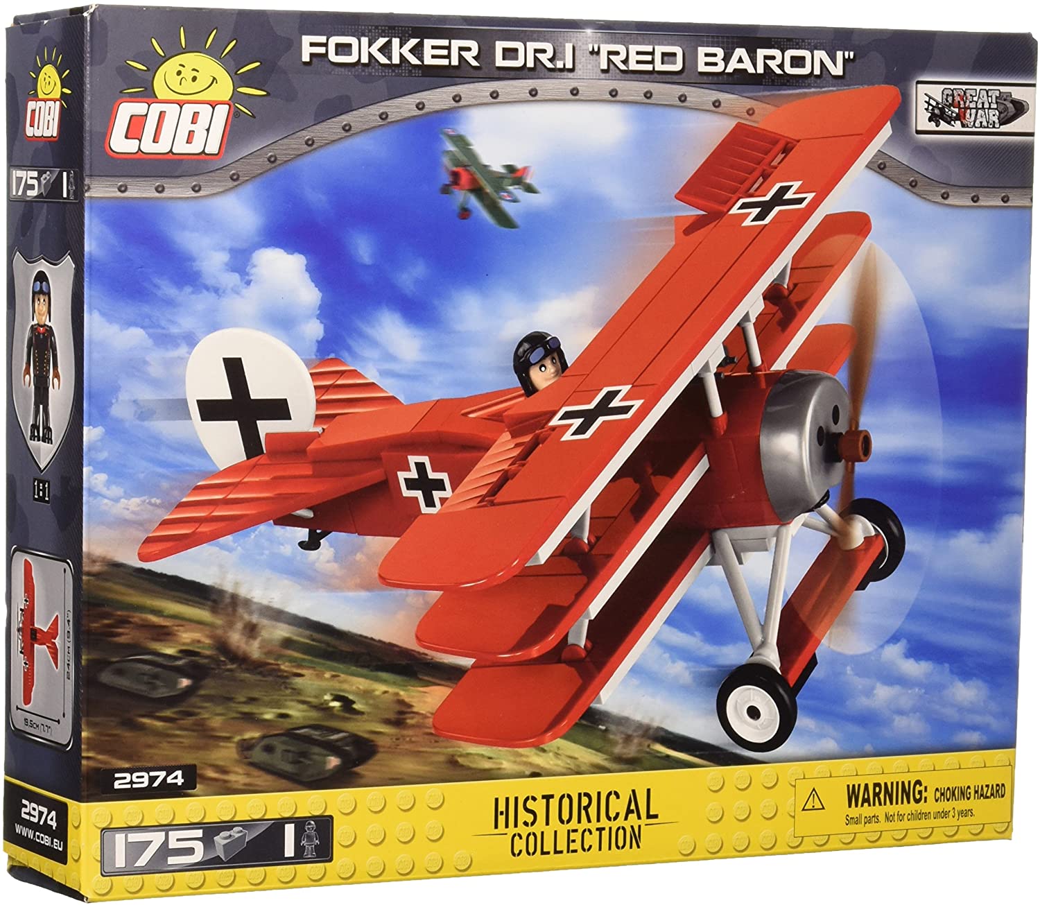 Cobi Cob02974 Fokker Dr. Model Aeroplane, 1 Red Baron, Various