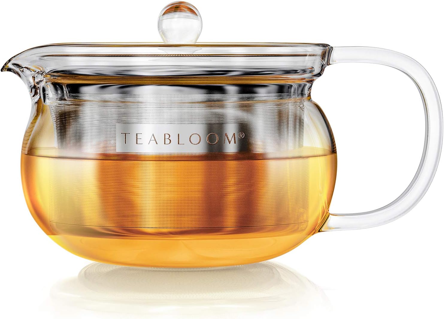 Teabloom Kyoto 2-in-1 Heat and Pull Tea Kettle - Stove and Microwave Safe Teapot with Removable Filter for Loose Tea - 1-2 Cups Capacity / 350ml