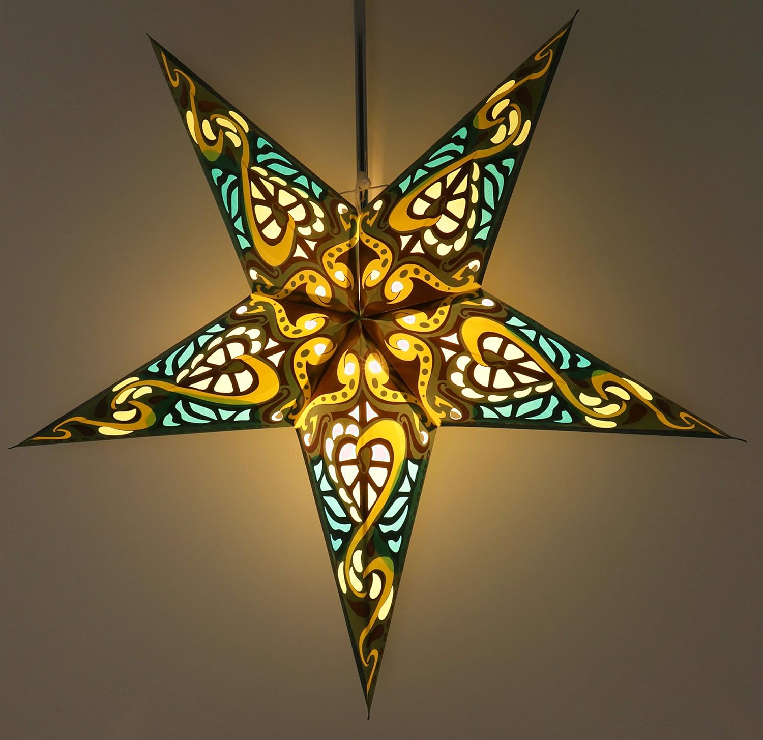 Guru-Shop Foldable Advent Light Paper Star 60 Cm-Fuego, Star Window Decorat