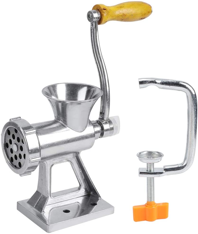 Haofy Manual Meat Mincer, Aluminum Alloy Sausage Filler, Hand Crank Meat Mincer for Pork, Beef, Fish, Chicken, Pepper