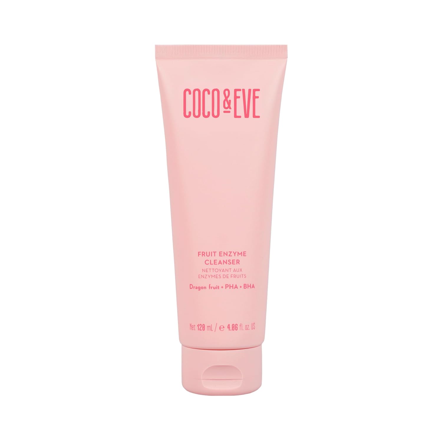 Coco & Eve Fruit Enzyme Cleanser. Water Based Gentle cleanser for Radiant Complexion. Refines Pores, Exfoliates and Moistuizes Skin. BHA, Prebiotic, Papaya Enzyme & Vitamin E (4.06 fl oz / 120ml)