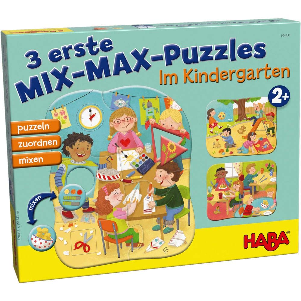 Haba 304431 - 3 First Mix-Max Puzzles - In Nursery, Assignment Game And Puz