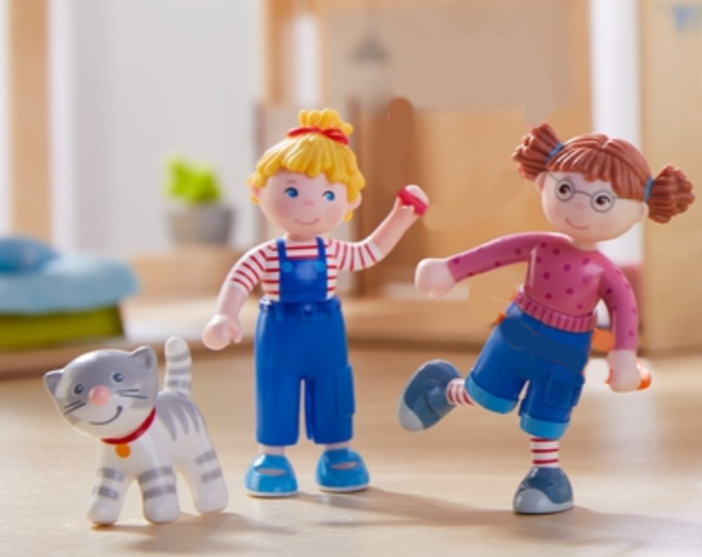 Haba Little Friends Conni Anna Cat Mau 3-Piece Gift Set Bending Dolls Mini 