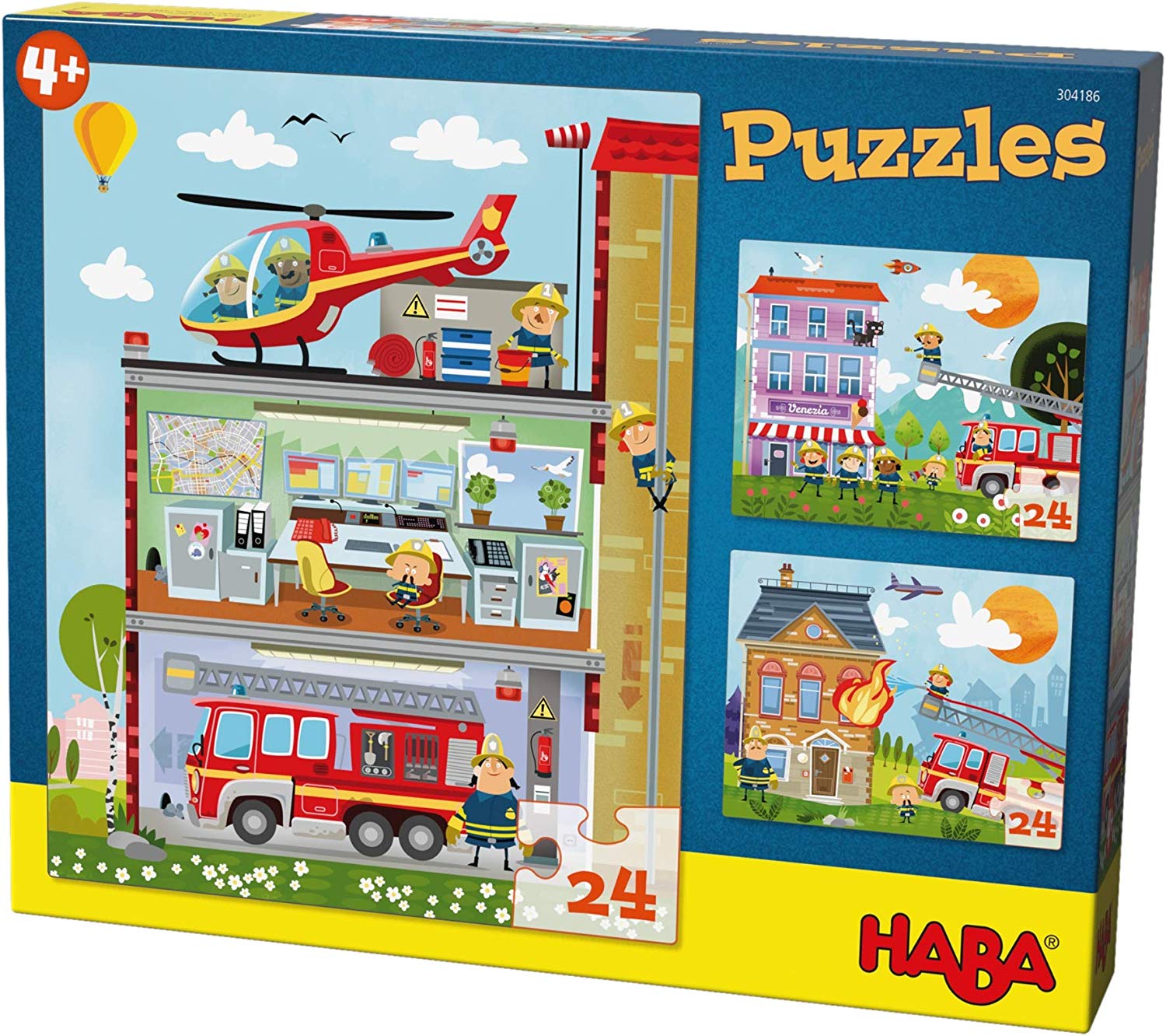 Haba Puzzles Little Fire Brigade. 3 designs each with 24 pieces 304186
