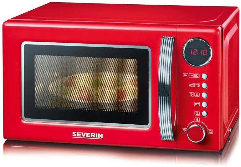 SEVERIN Retro microwave with grill function and 3 years warranty extension, approx. 20 l: approx. 700 W, grill function approx. 1000 W Attractive Retro Design Digital Multifunction Display