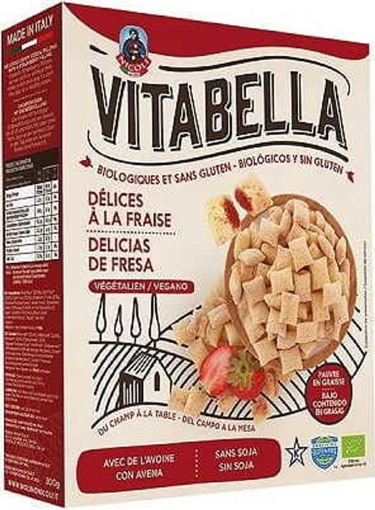 Oat pillows with strawberry filling, gluten-free, 300 g Vitabella