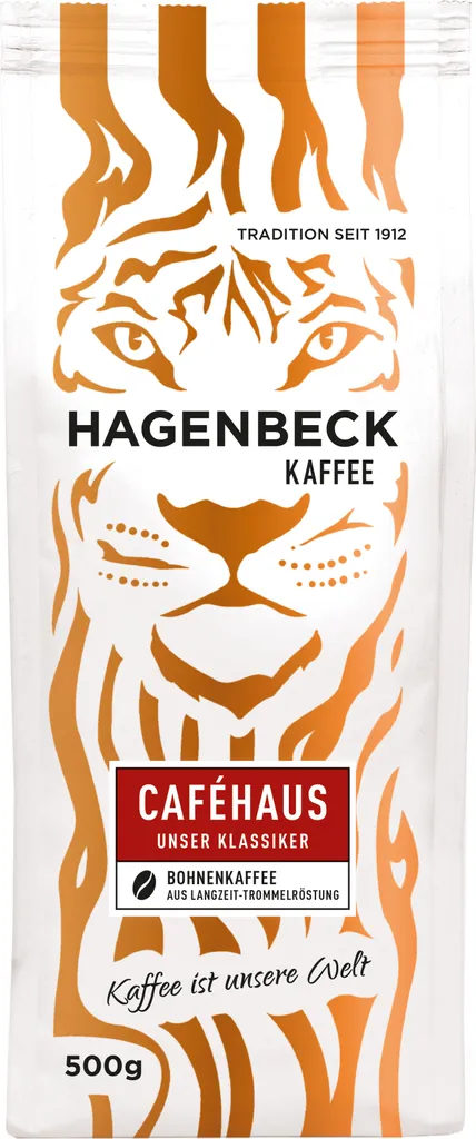 HAGENBECK Coffee, Cafe, Roasted Coffee, Whole Coffee Beans, 500g