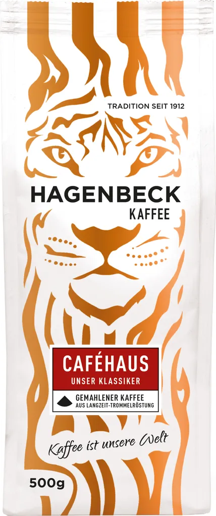 HAGENBECK - Coffee - Cafe - Roasted Coffee - Ground Coffee Beans - 500g - 100% Arabica Blend - AROMATIC - Traditional Blend