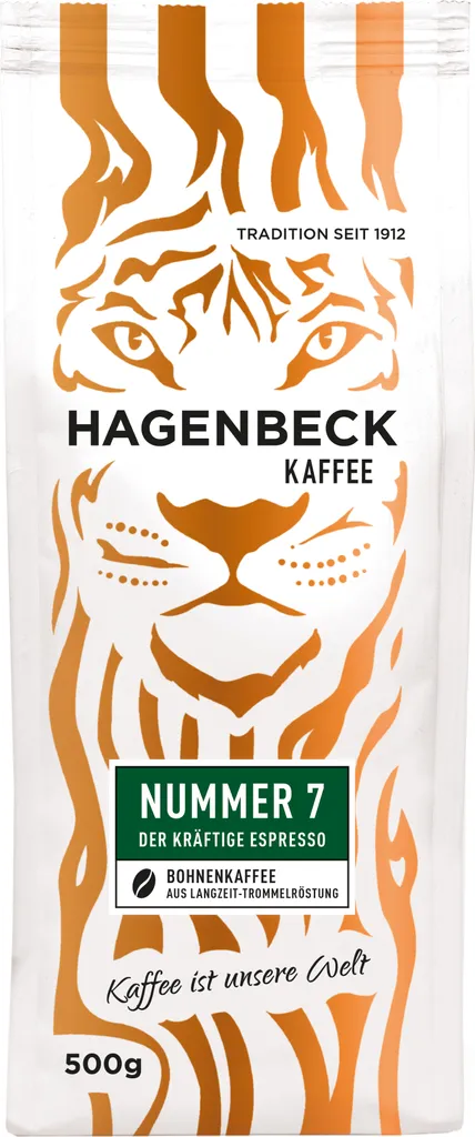 HAGENBECK Coffee, Espresso Number 7, Roasted Coffee, Whole Coffee Beans, 500g