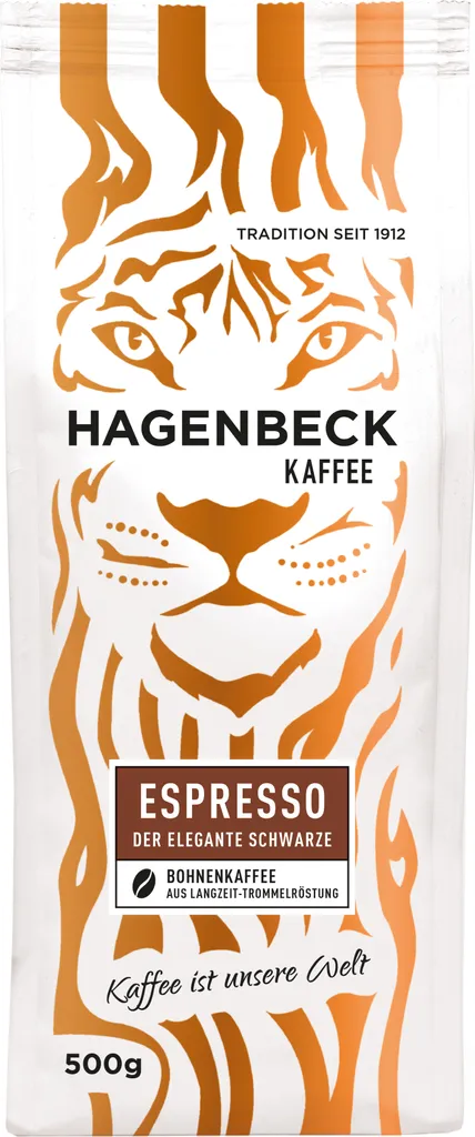 HAGENBECK Coffee, Espresso, Roasted Coffee, Whole Coffee Beans, 500g