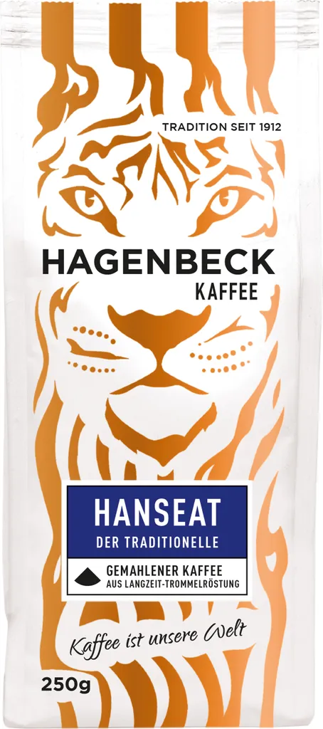 HAGENBECK - Coffee - Hanseat - Roasted Coffee - Ground Coffee Beans - 250g - AROMATIC - SPICY