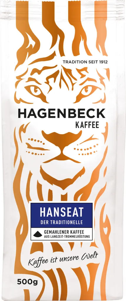 HAGENBECK - Coffee - Hanseat - Roasted Coffee - Ground Coffee Beans - 500g - AROMATIC - SPICY