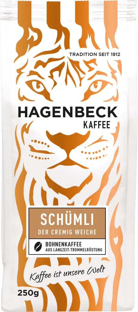 HAGENBECK Coffee, Schümli, Roasted Coffee, Whole Coffee Beans, 250g