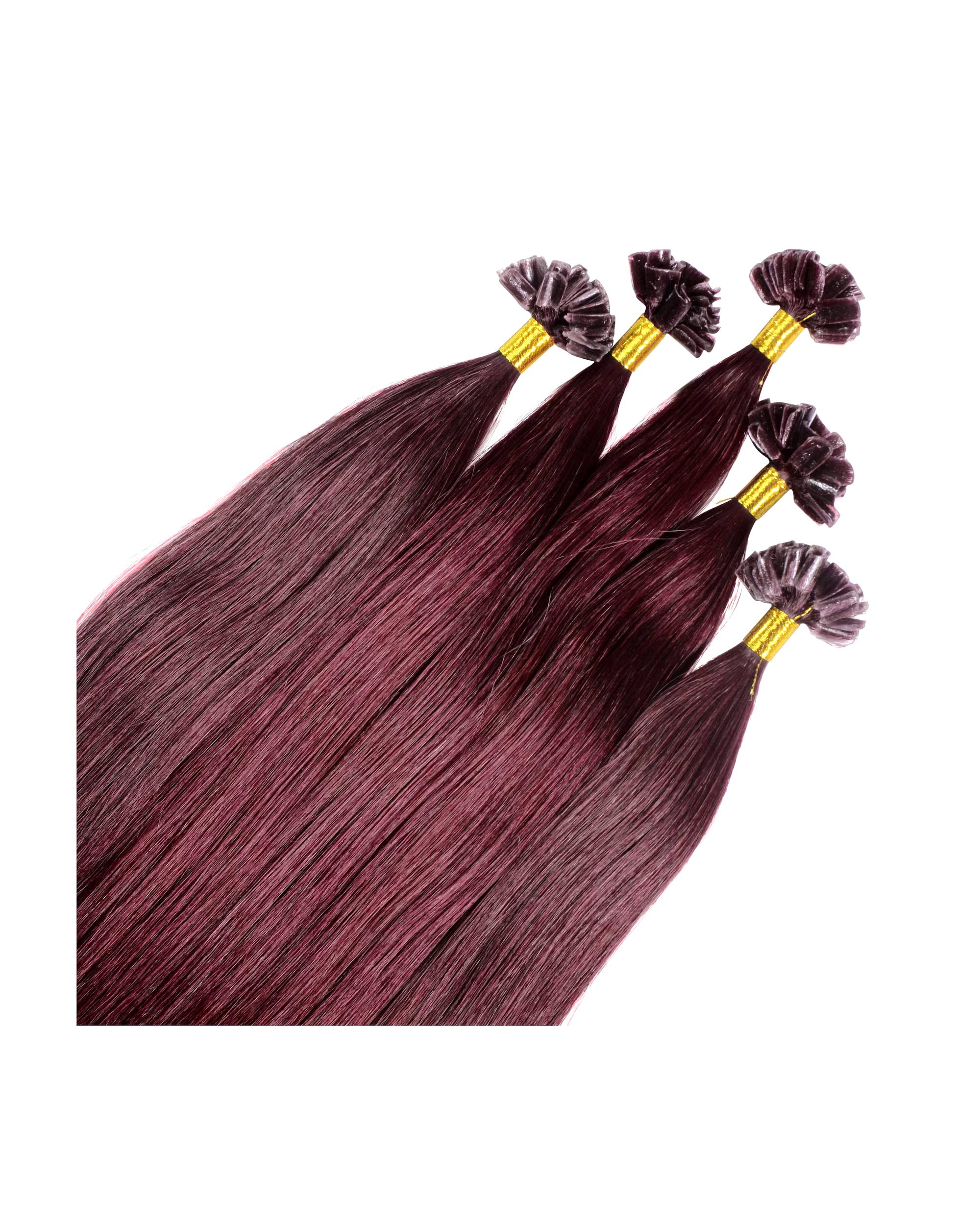 hair2heart Extensions Bonding Extensions Premium Real Hair #55/66 Light Brown Intensive Violet-Intensive 1g