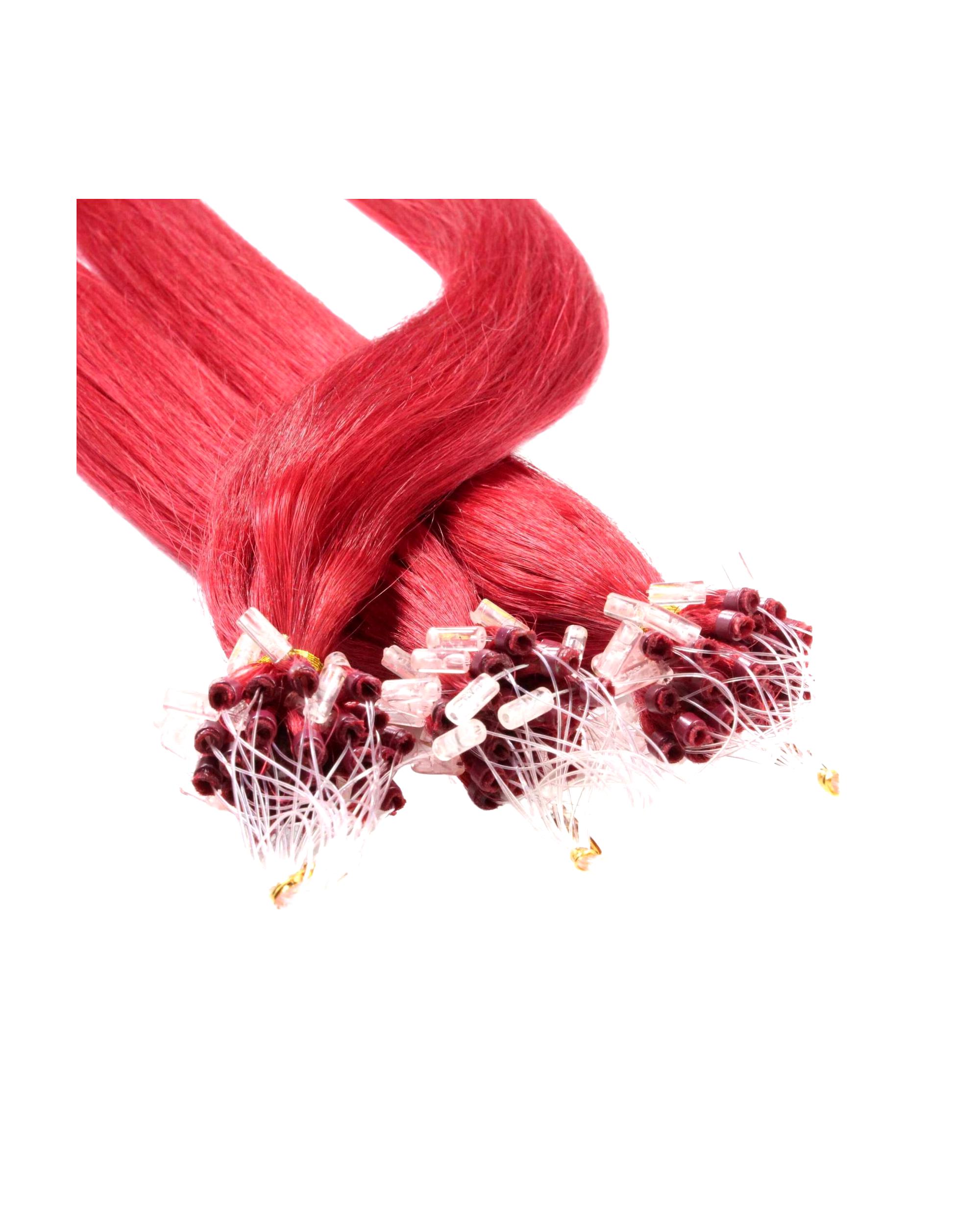 hair2heart Extensions Microring Extensions Real Hair #0/44 Red-Intensive 0.5g