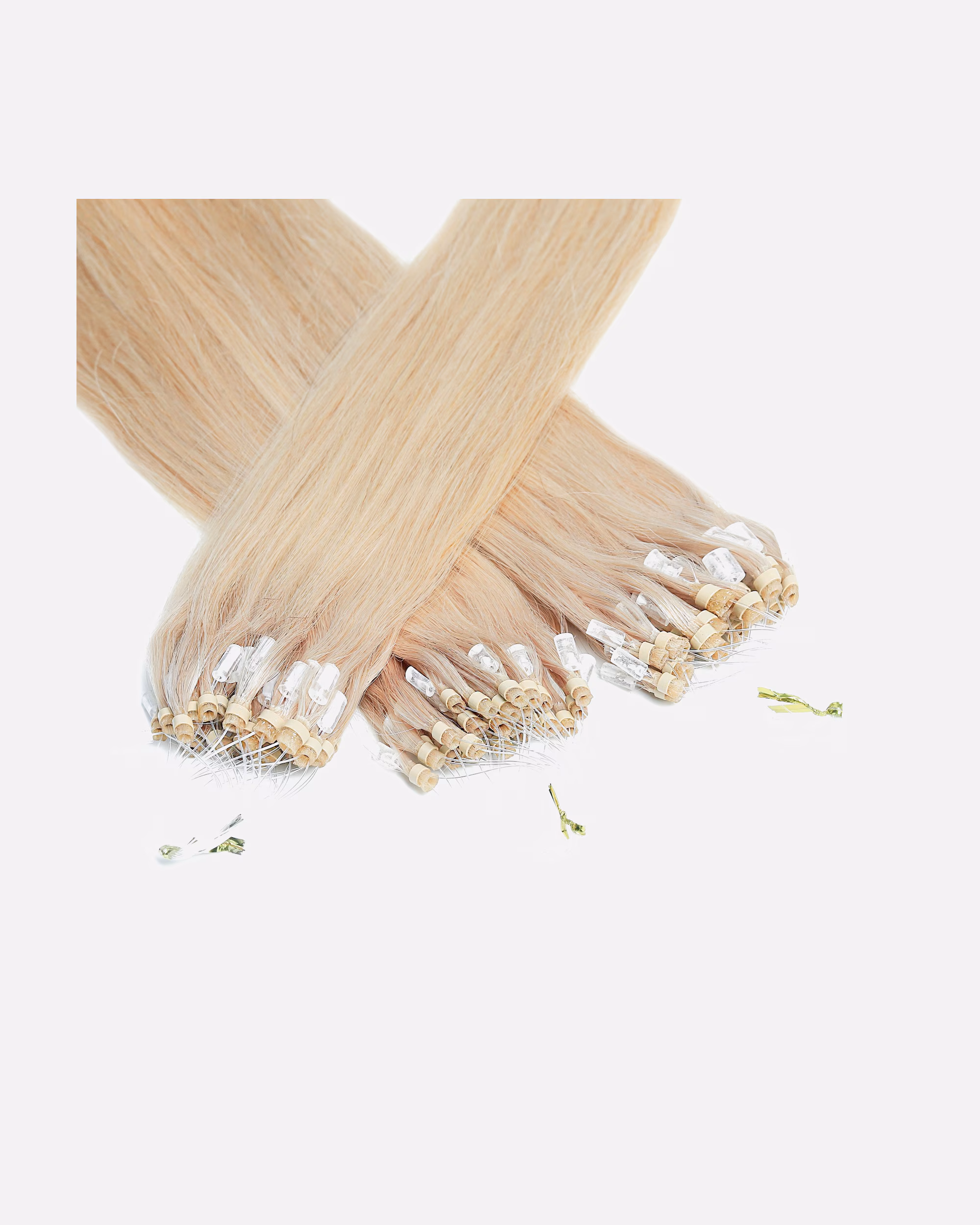hair2heart Extensions Microring Extensions Real Hair #10/1 Light Blonde Ash 0.5g