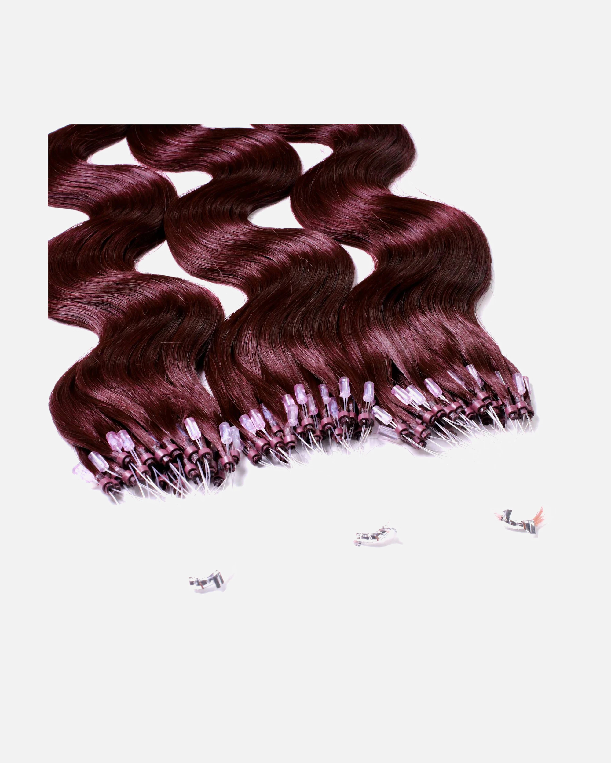 hair2heart Extensions Microring Extensions Real Hair #55/66 Light Brown Intensive Violet-Intensive 0.5g