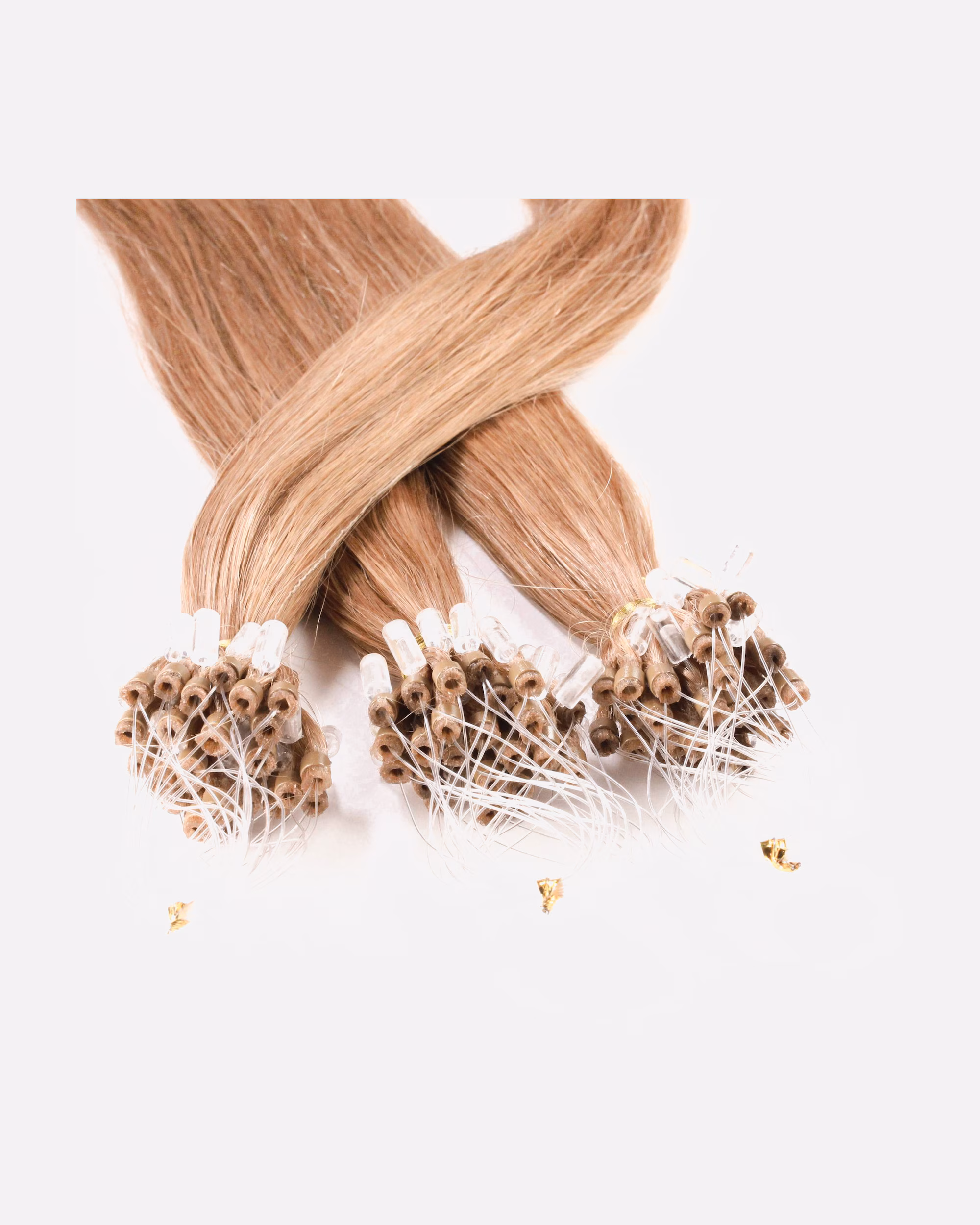 hair2heart Extensions Microring Extensions Real Hair #8/01 Light Blonde Natural Ash 0.5g