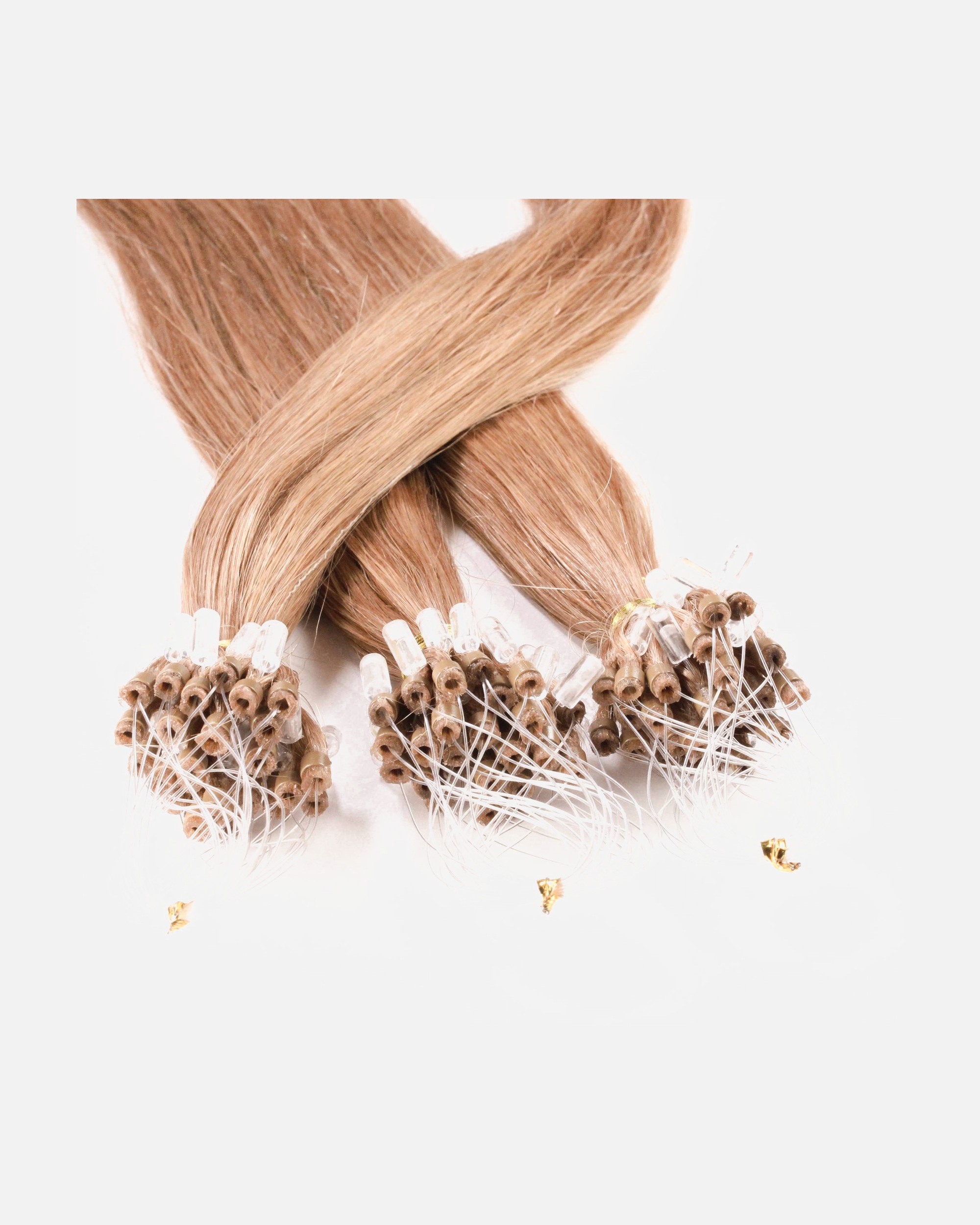 hair2heart Extensions Microring Extensions Real Hair #8/01 Light Blonde Natural Ash 1g