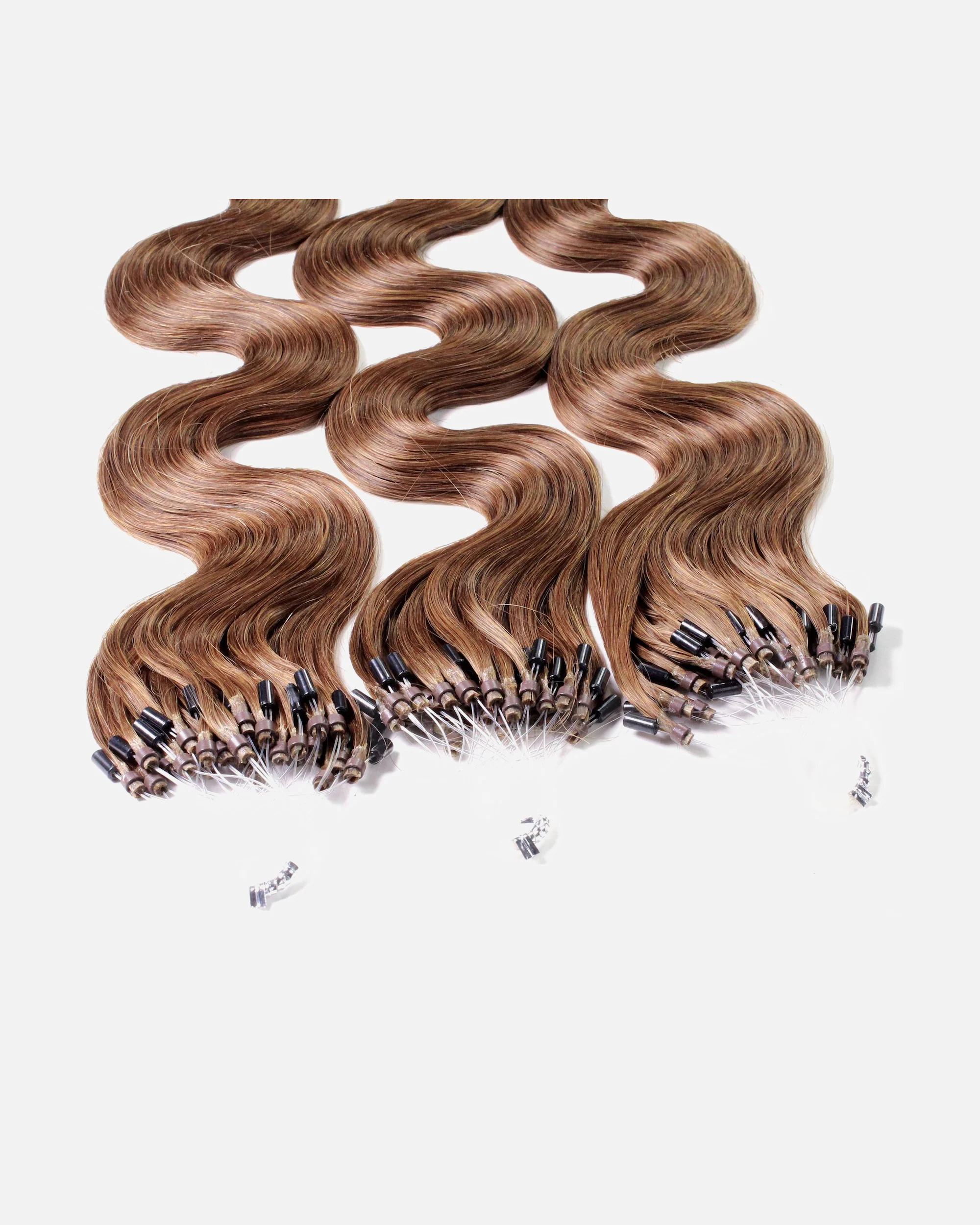 hair2heart Extensions Microring Extensions Real Hair #8/03 Light Blonde Natural Gold 0.5g