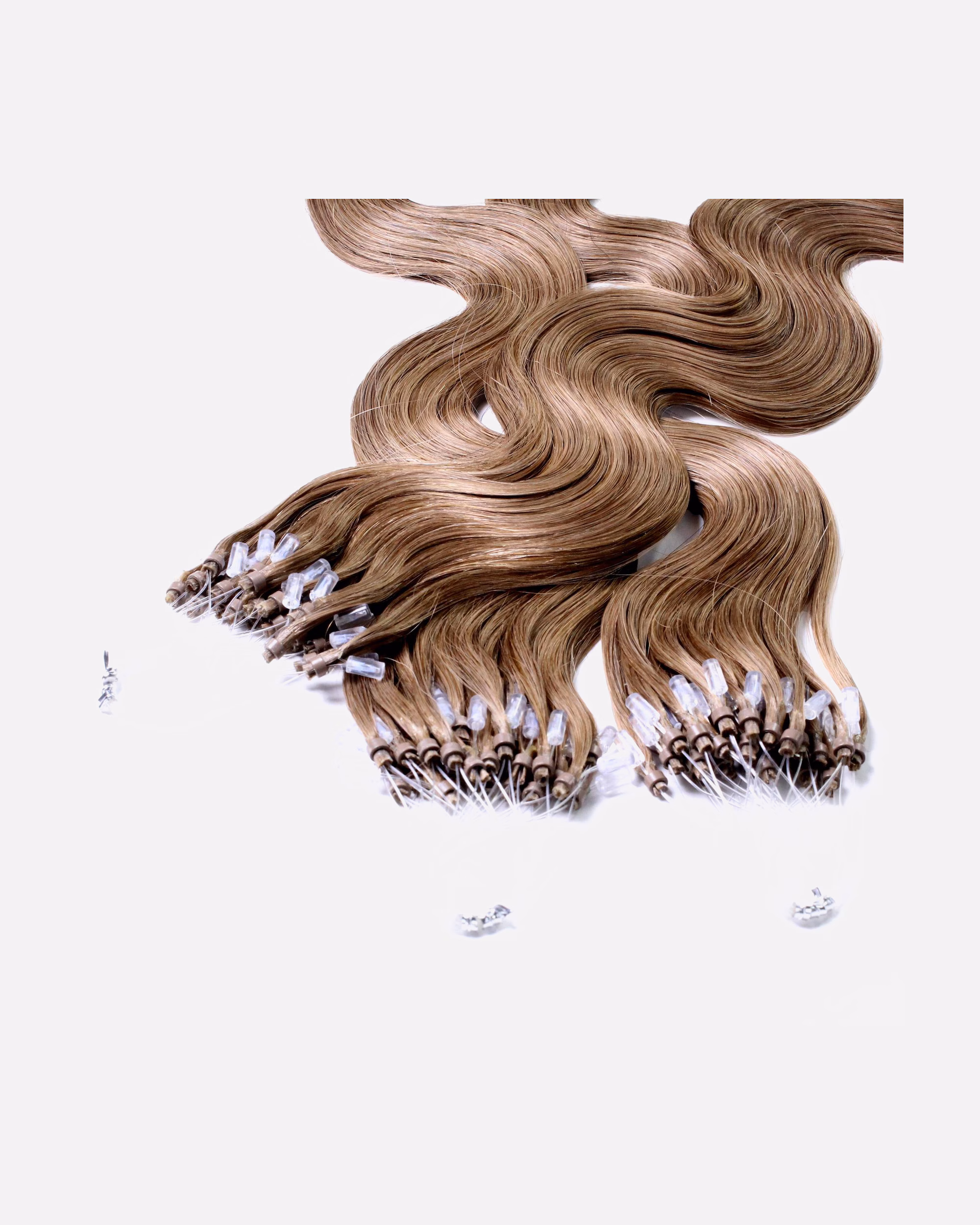 hair2heart Extensions Microring Extensions Real Hair #8/1 Light Blonde Ash 0.5g